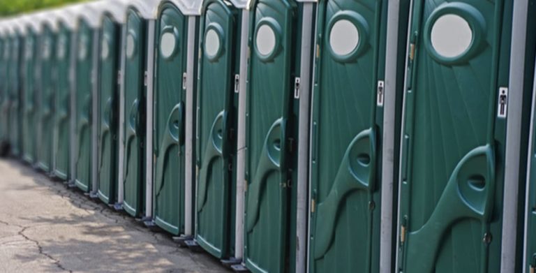 Row of porta potties