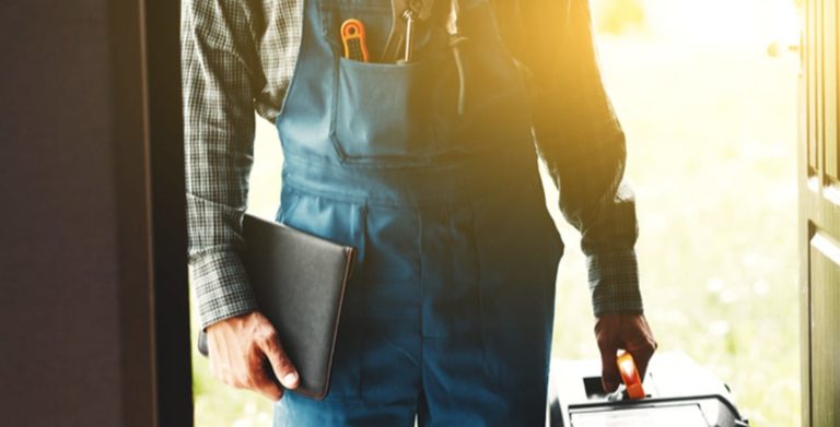 Plumber coming to work in someone's home