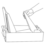 BR Commode - Step 1 Illustration of setting up Briefcase Commode