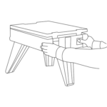 BR Commode Step 2 Illustration of setting up Briefcase Commode